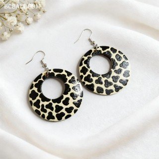 New Collection Beautiful Painting Wood Earrings